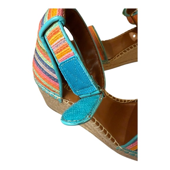 Franco Sarto Womens Wedge Heel Platform Ankle Wrap Sandals Colorful Size 7M - Picture 10 of 12